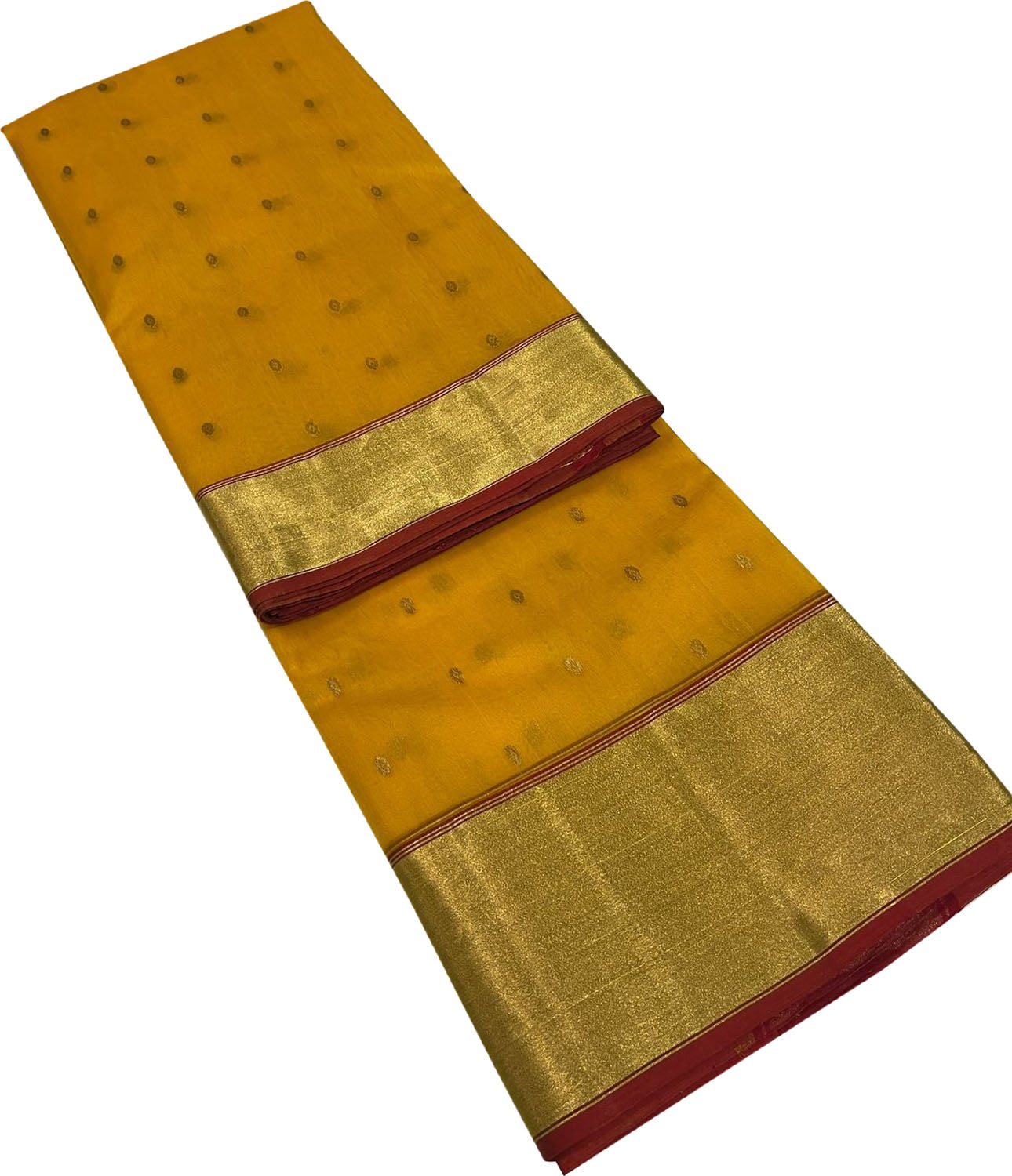 Yellow Chanderi Handloom Katan Silk Saree - Luxurion World