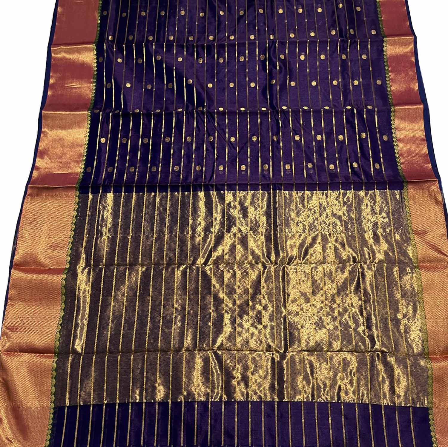 Exquisite Purple Chanderi Handloom Katan Silk Saree - Luxurion World