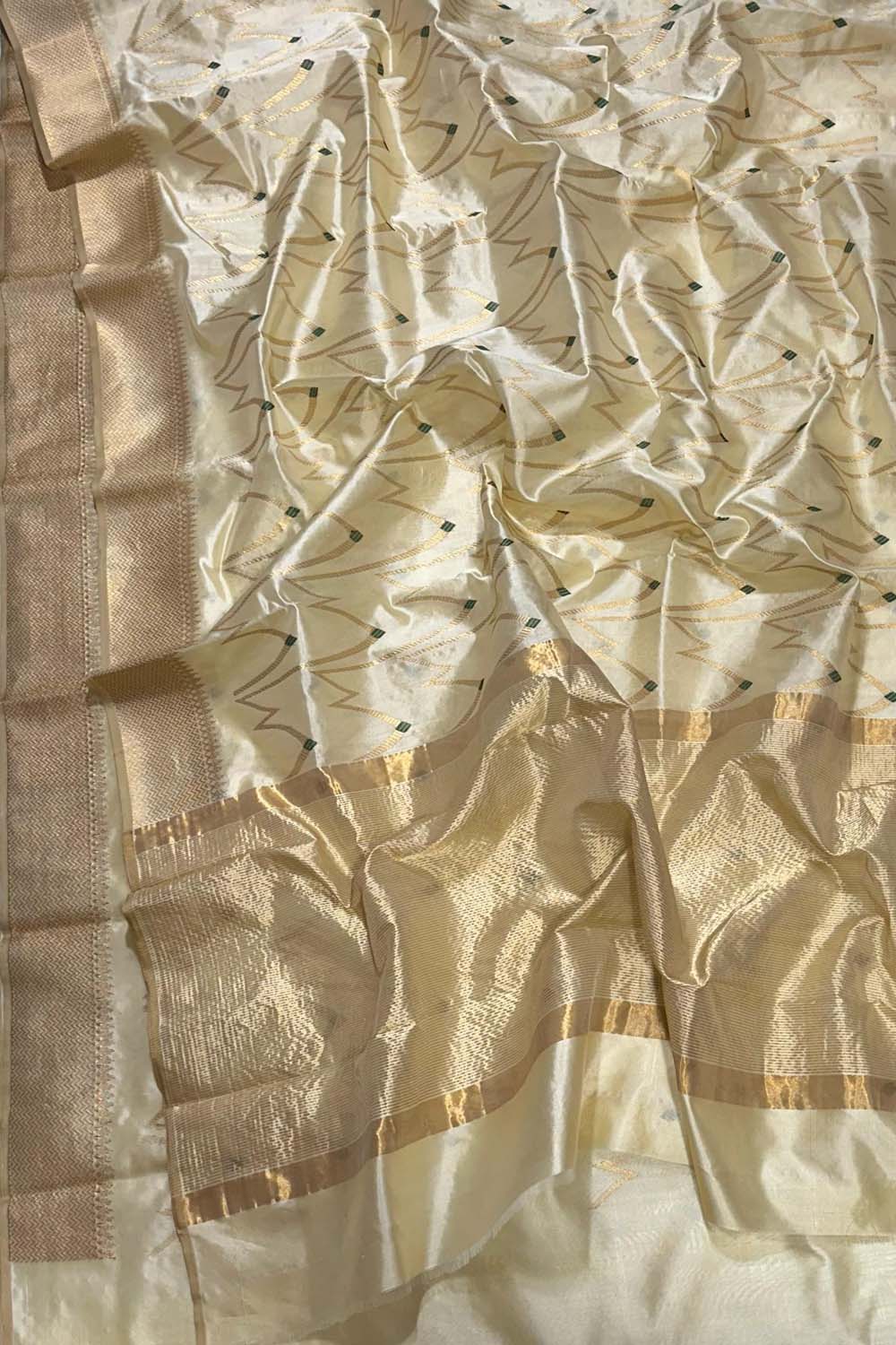 Exquisite Pastel Chanderi Pure Silk Saree - Handloom Beauty - Luxurion World