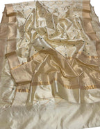 Exquisite Pastel Chanderi Pure Silk Saree - Handloom Beauty - Luxurion World