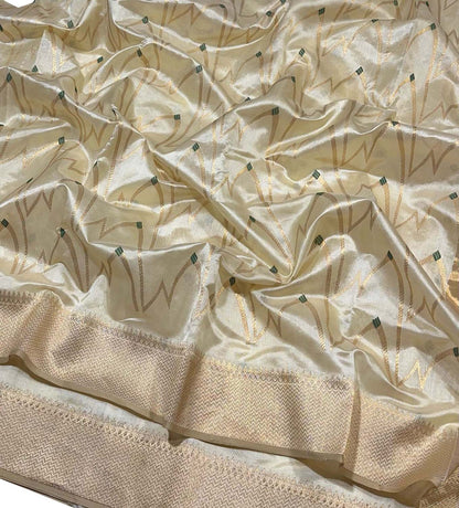 Exquisite Pastel Chanderi Pure Silk Saree - Handloom Beauty - Luxurion World