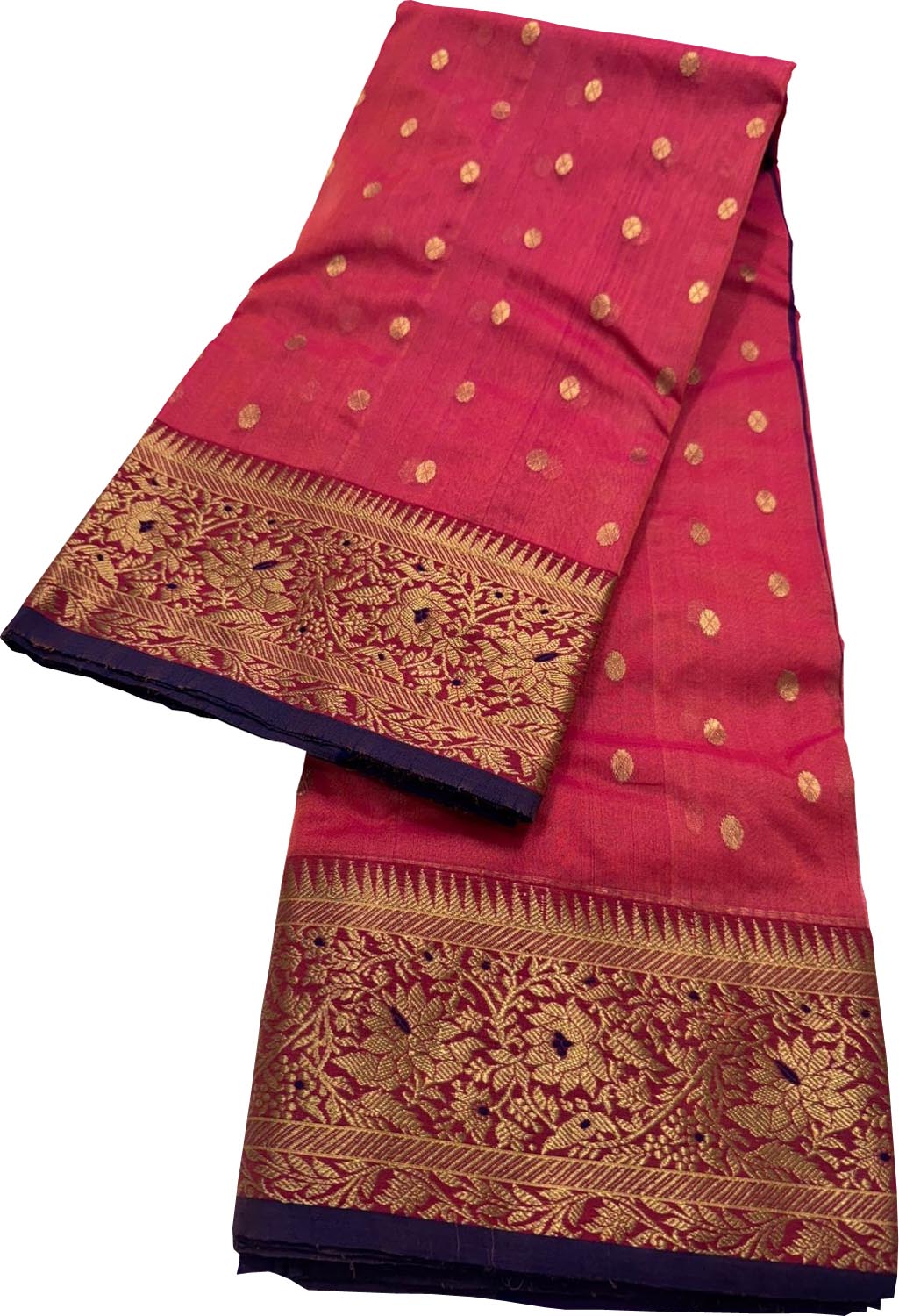 Pink Chanderi Handloom Pure Katan Silk Booti Design Saree - Luxurion World