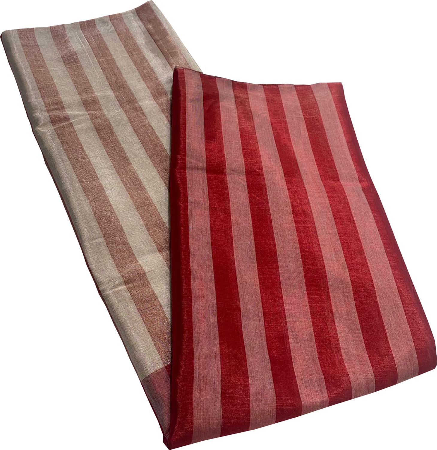Multicolor Chanderi Handloom Pure Tissue Silk Stripe Design Saree - Luxurion World