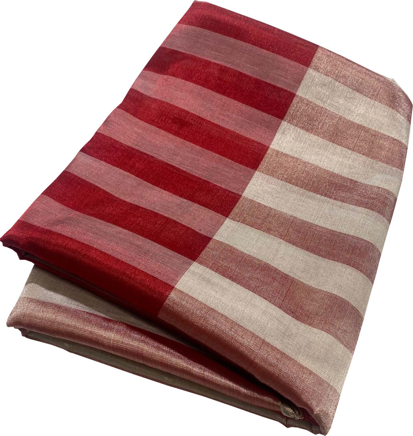 Multicolor Chanderi Handloom Pure Tissue Silk Stripe Design Saree - Luxurion World