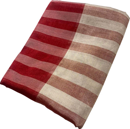 Multicolor Chanderi Handloom Pure Tissue Silk Stripe Design Saree - Luxurion World