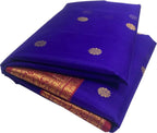 Blue Chanderi Handloom Pure Katan Silk Saree - Luxurion World