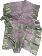 Purple Chanderi Handloom Pure Katan Silk Saree - Luxurion World