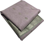 Purple Chanderi Handloom Pure Katan Silk Saree - Luxurion World