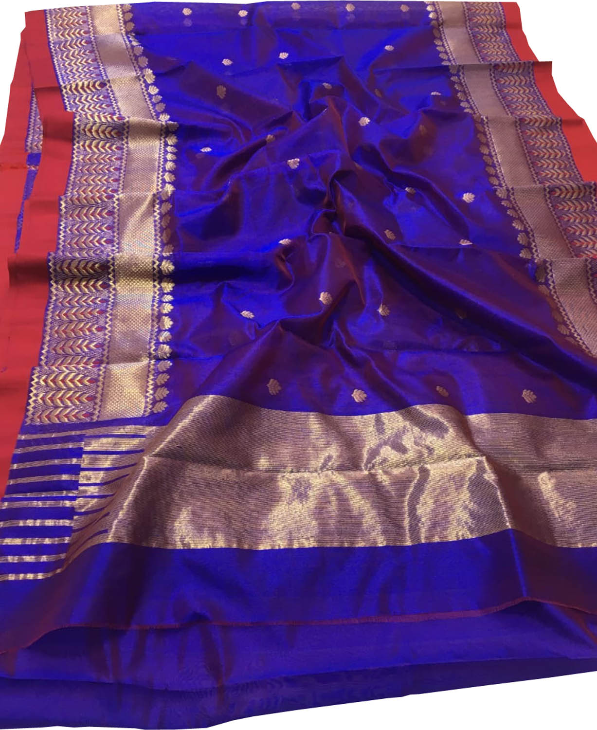 Blue Chanderi Handloom Pure Silk Saree - Luxurion World