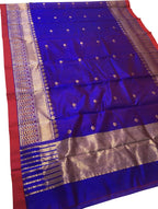 Blue Chanderi Handloom Pure Silk Saree - Luxurion World