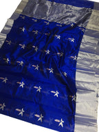 Blue Chanderi Handloom Pure Silk Saree - Luxurion World
