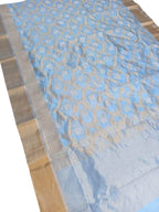 Blue Chanderi Handloom Pure Silk Saree - Luxurion World