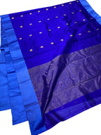 Blue Chanderi Handloom Pure Silk Saree - Luxurion World