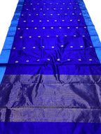 Blue Chanderi Handloom Pure Silk Saree - Luxurion World