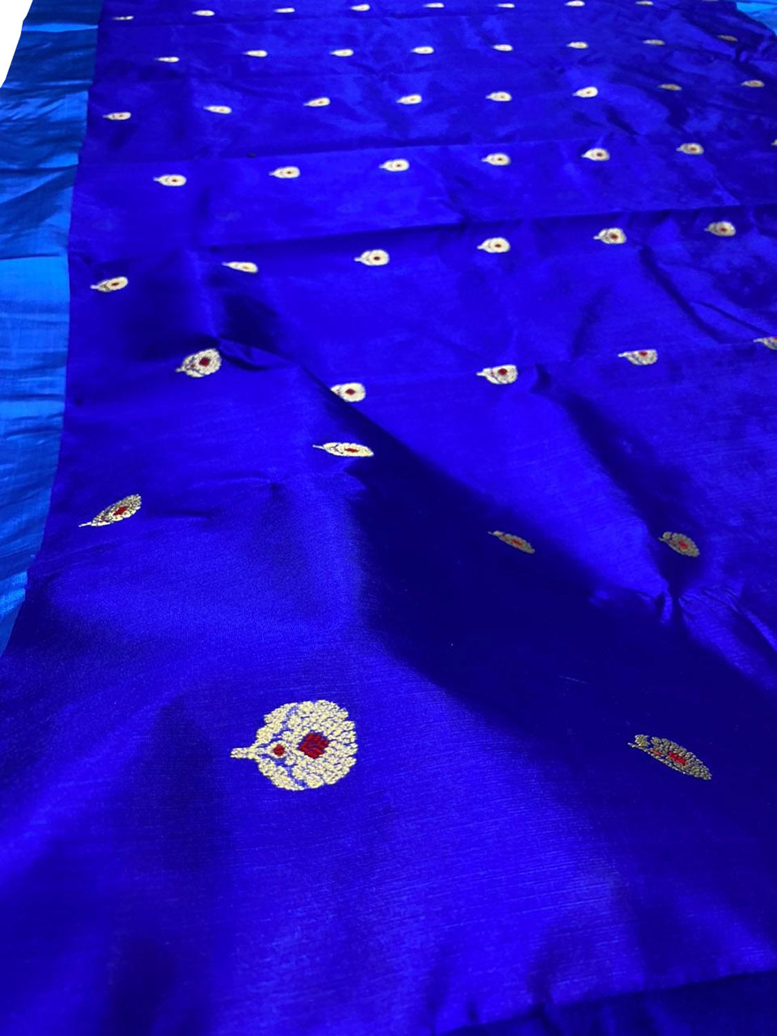 Blue Chanderi Handloom Pure Silk Saree - Luxurion World