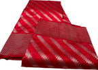 Red Chanderi Handloom Pure Silk Stripe Design Saree - Luxurion World