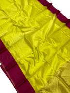 Yellow Chanderi Handloom Pure Silk Saree - Luxurion World