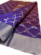 Purple Chanderi Handloom Pure Silk Saree - Luxurion World