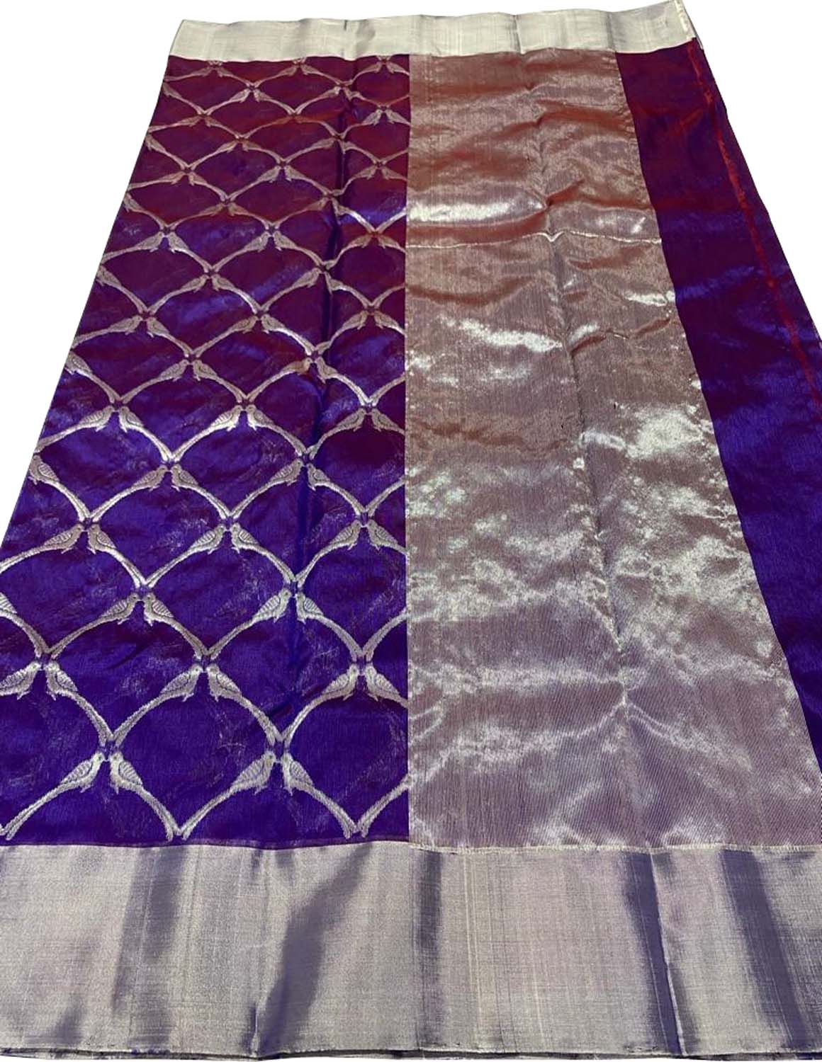 Purple Chanderi Handloom Pure Silk Saree - Luxurion World
