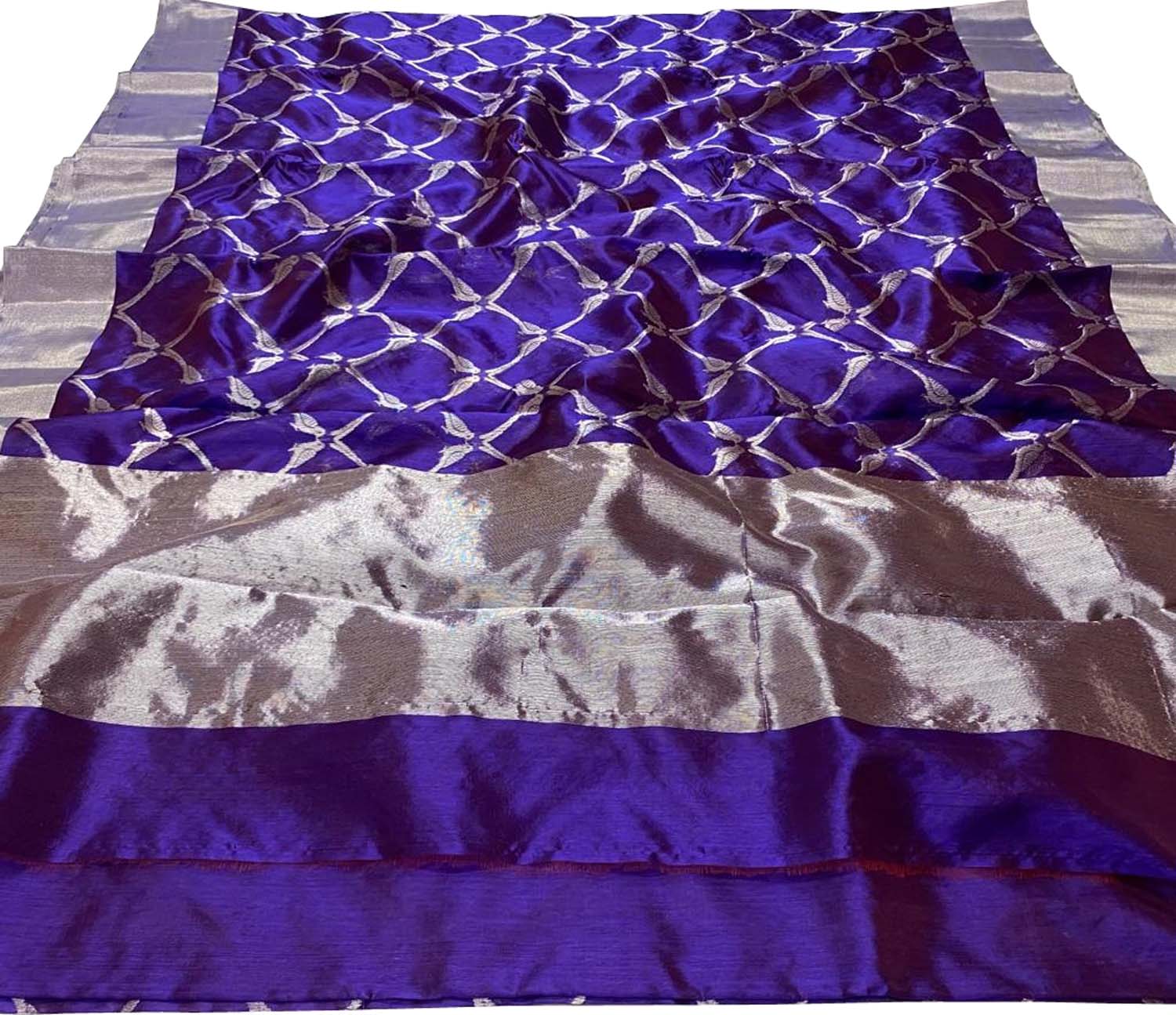 Purple Chanderi Handloom Pure Silk Saree - Luxurion World