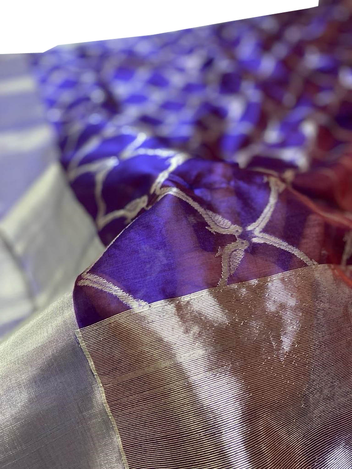 Purple Chanderi Handloom Pure Silk Saree - Luxurion World