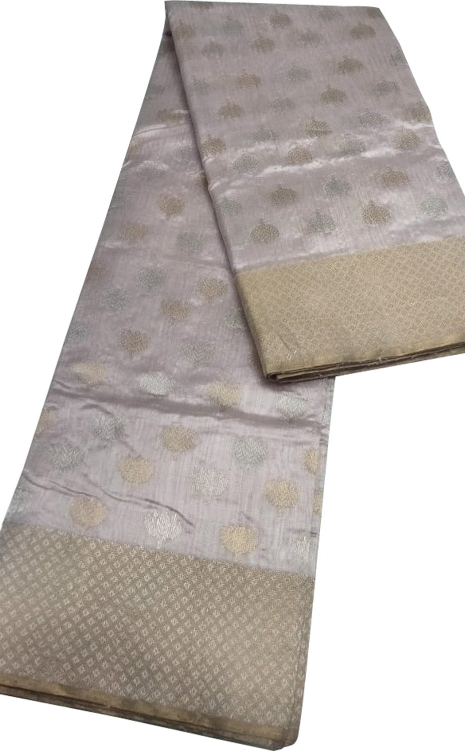 Light Pink Chanderi Handloom Pure Silk Saree - Luxurion World