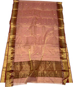 Pink Chanderi Handloom Pure Tissue Katan Silk Saree - Luxurion World