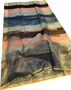 Multicolor Chanderi Handloom Pure Tissue Katan Silk Saree - Luxurion World