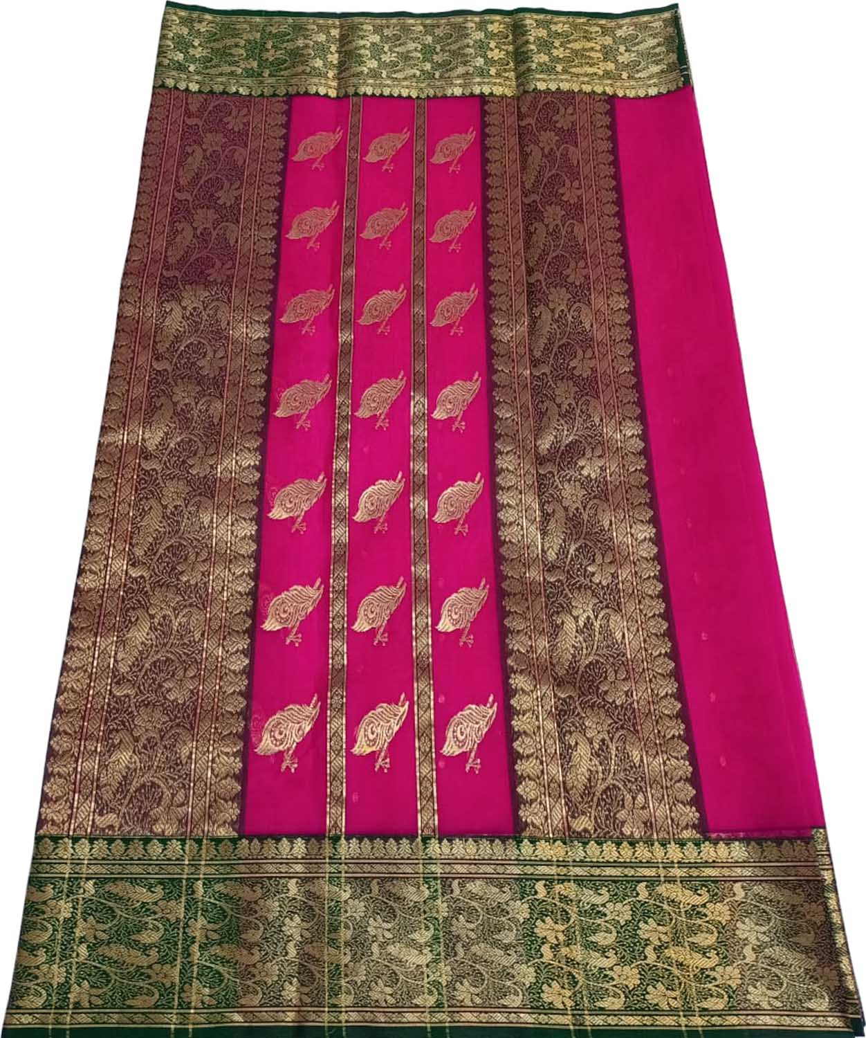Pink Chanderi Handloom Pure Katan Silk Saree - Luxurion World