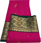 Pink Chanderi Handloom Pure Katan Silk Saree - Luxurion World