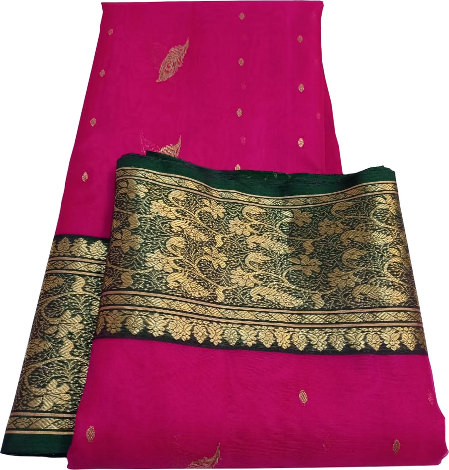 Pink Chanderi Handloom Pure Katan Silk Saree - Luxurion World