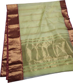 Green Chanderi Handloom Pure Katan Silk Saree - Luxurion World