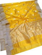 Yellow Chanderi Handloom Pure Silk Saree - Luxurion World