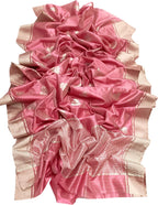 Pink Chanderi Handloom Pure Silk Saree - Luxurion World