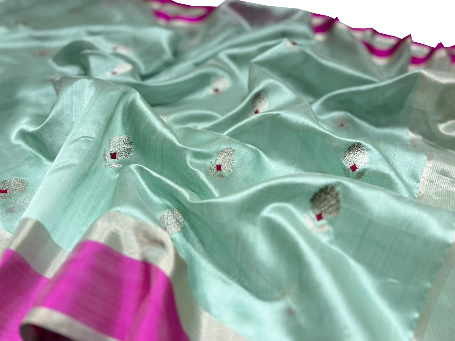 Blue Chanderi Handloom Pure Silk Saree - Luxurion World