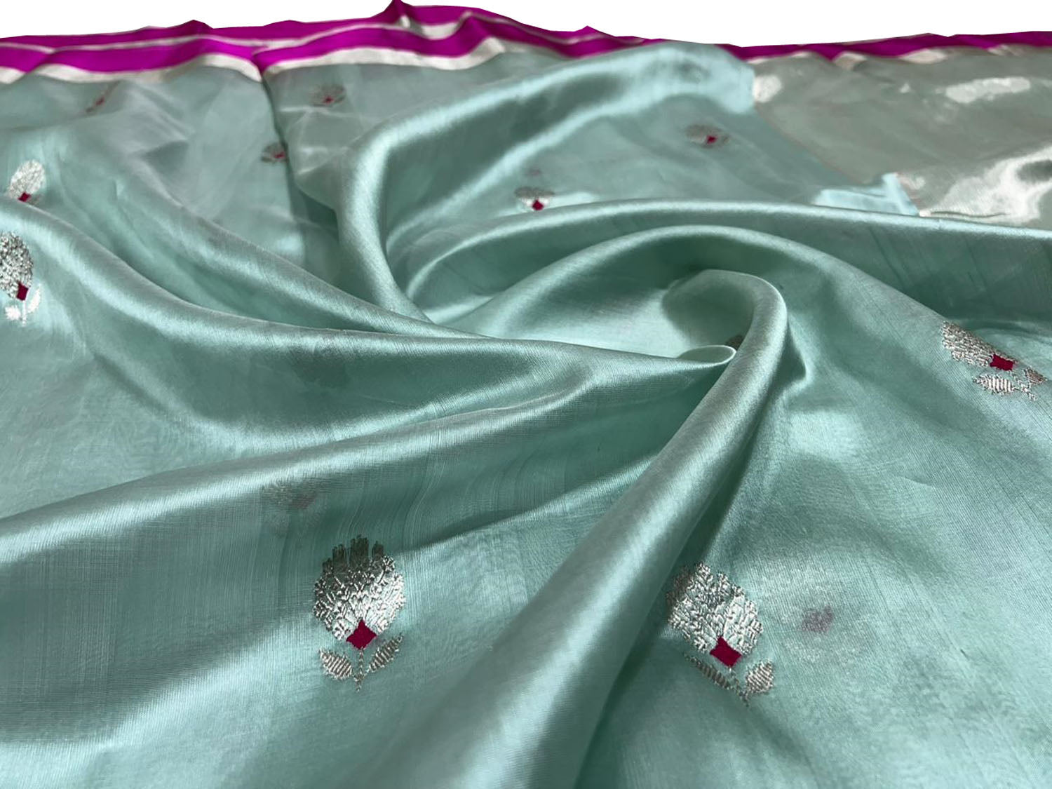 Blue Chanderi Handloom Pure Silk Saree - Luxurion World