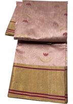 Pink Chanderi Handloom Pure Silk Saree - Luxurion World