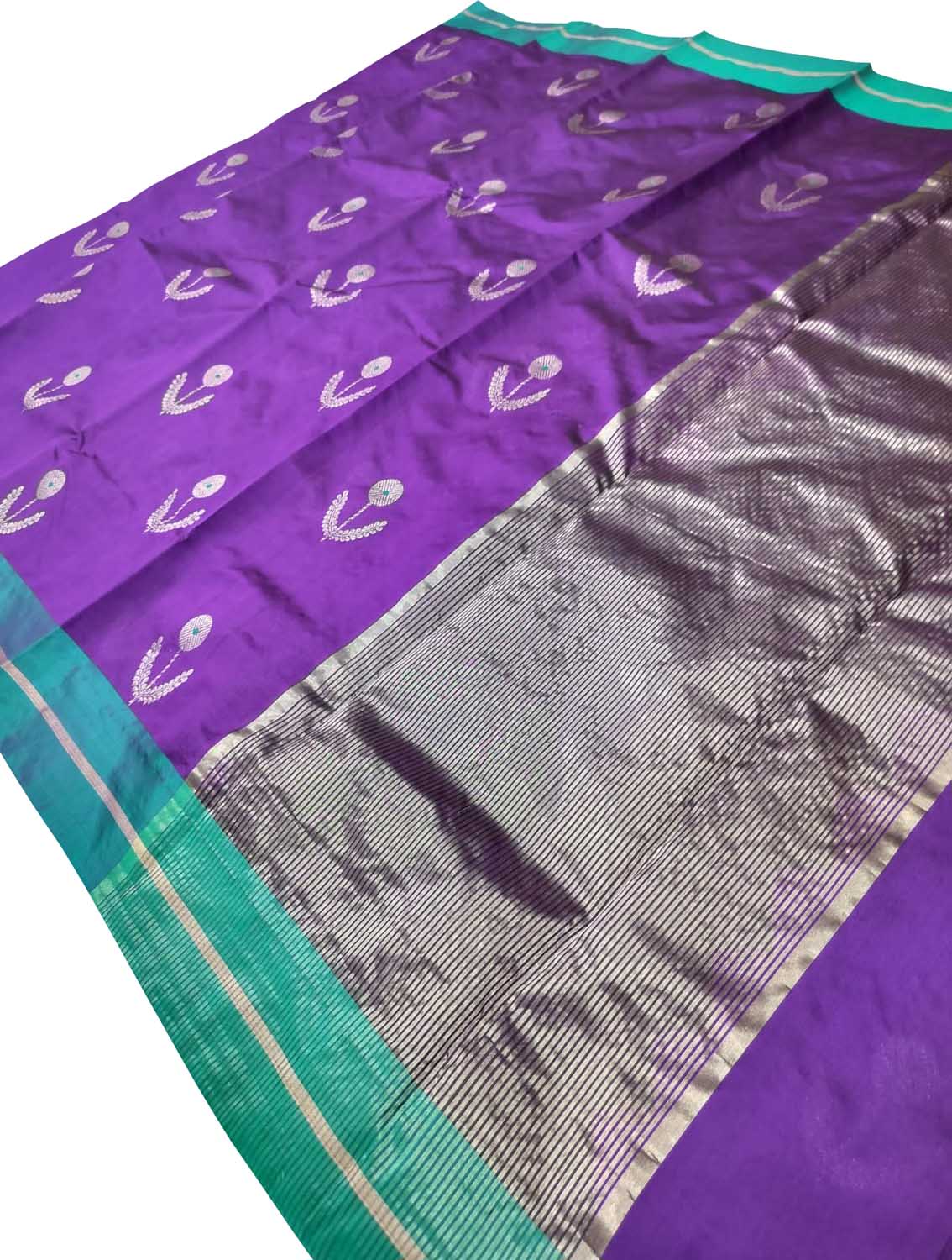Purple Chanderi Handloom Pure Silk Saree - Luxurion World