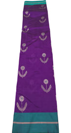 Purple Chanderi Handloom Pure Silk Saree - Luxurion World