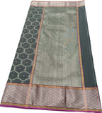 Black Chanderi Handloom Pure Silk Saree - Luxurion World
