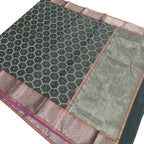 Black Chanderi Handloom Pure Silk Saree - Luxurion World