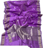 Purple Chanderi Handloom Pure Silk Saree - Luxurion World