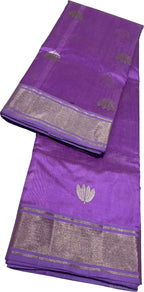 Purple Chanderi Handloom Pure Silk Saree - Luxurion World