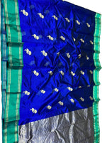 Blue Chanderi Handloom Pure Silk Saree - Luxurion World