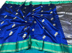 Blue Chanderi Handloom Pure Silk Saree - Luxurion World