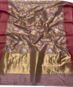Pastel Chanderi Handloom Pure Silk Sona Roopa Flower And Animal Design Saree - Luxurion World