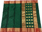Green Chanderi Handloom Pure Katan Silk Saree - Luxurion World