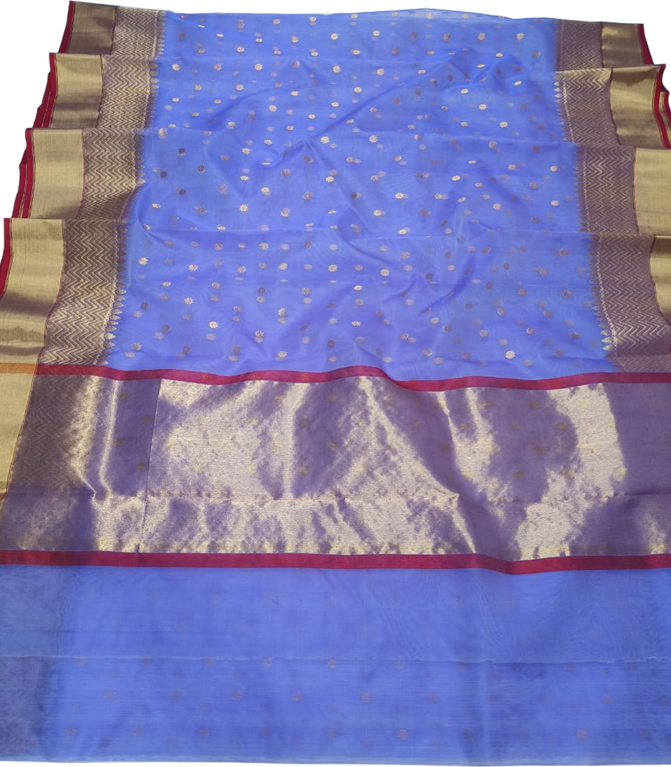 Purple Chanderi Handloom Pure Katan Silk Saree - Luxurion World