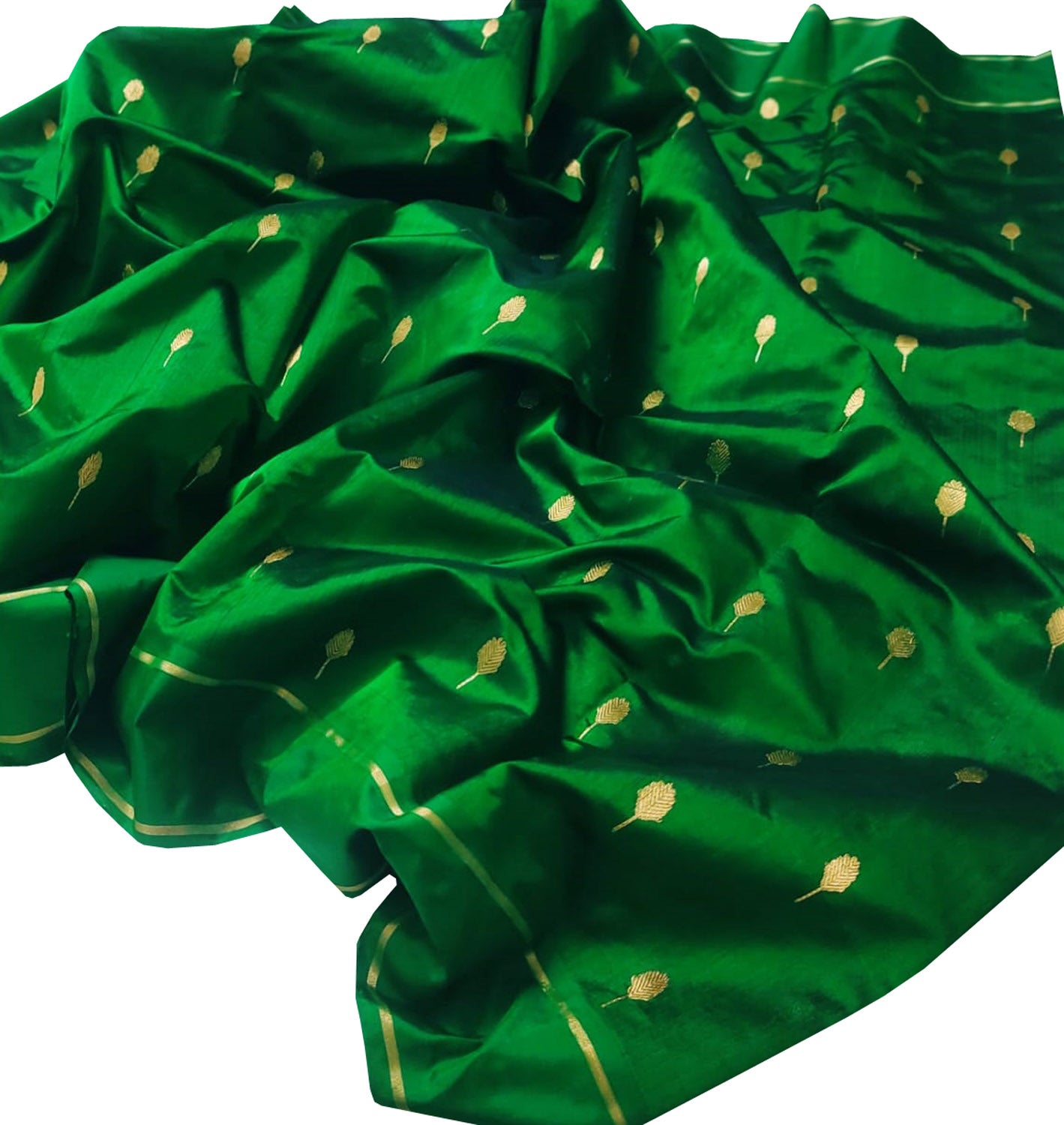 Green Chanderi Handloom Pure Silk Saree