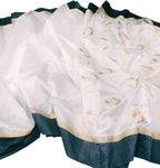 Off White Chanderi Handloom Pure Silk Saree - Luxurion World
